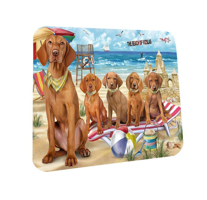 Pet Friendly Beach Vizslas Dog Coasters Set of 4 CST50065 Coasters Set of 4 CST50065