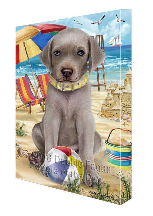 Pet Friendly Beach Weimaraner Dog Canvas Wall Art CVS53472