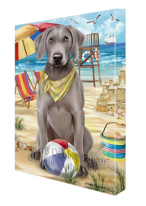 Pet Friendly Beach Weimaraner Dog Canvas Wall Art CVS53481