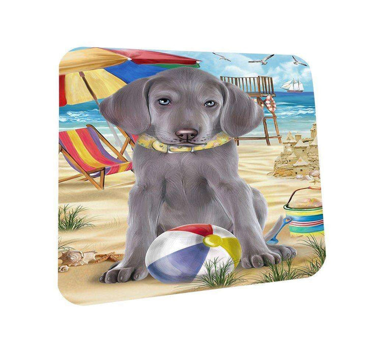 Pet Friendly Beach Weimaraner Dog Coasters Set of 4 CST48667