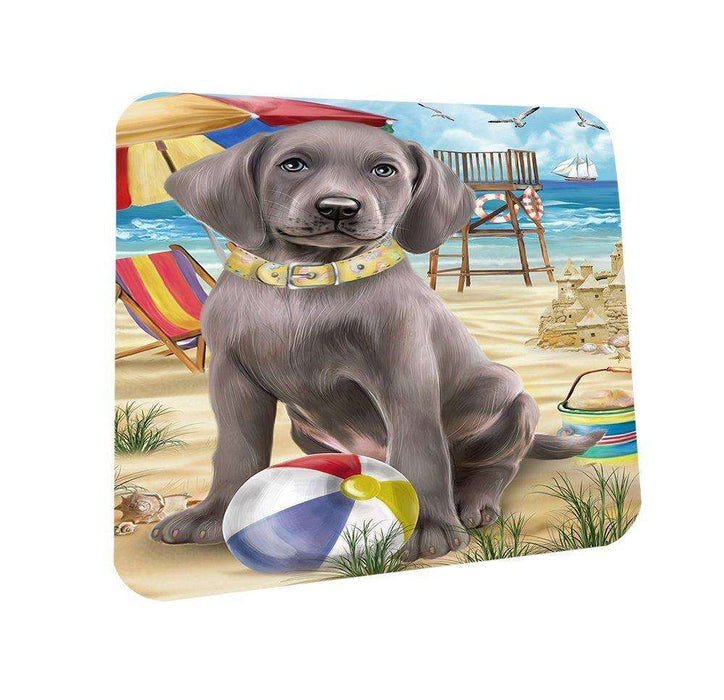 Pet Friendly Beach Weimaraner Dog Coasters Set of 4 CST48668