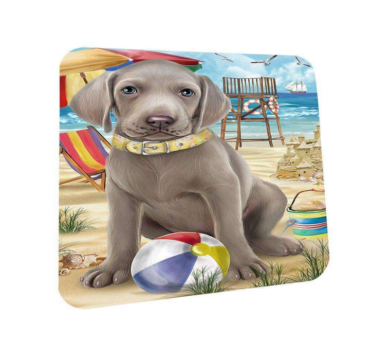 Pet Friendly Beach Weimaraner Dog Coasters Set of 4 CST48669
