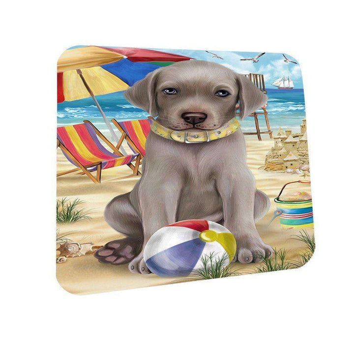 Pet Friendly Beach Weimaraner Dog Coasters Set of 4 CST48670