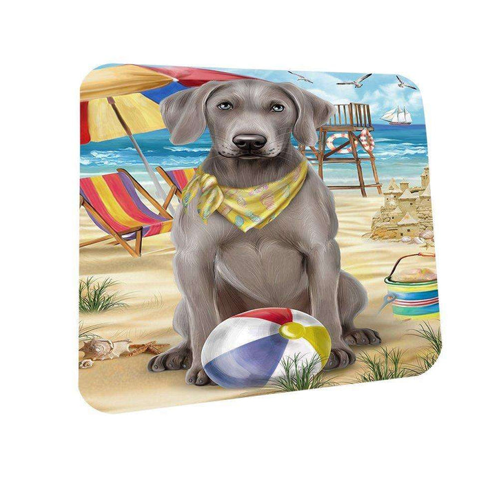 Pet Friendly Beach Weimaraner Dog Coasters Set of 4 CST48671