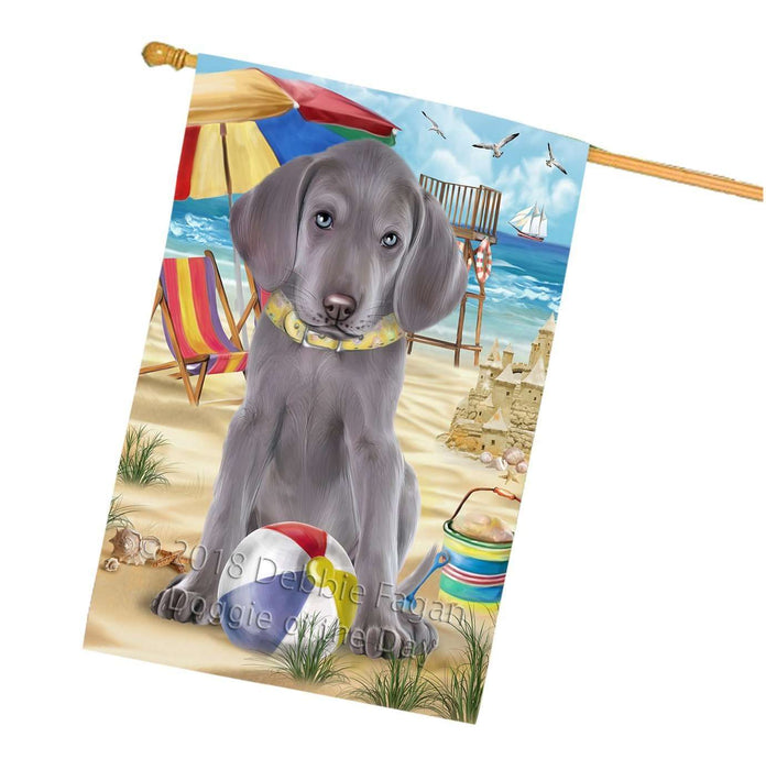 Pet Friendly Beach Weimaraner Dog House Flag FLG48673