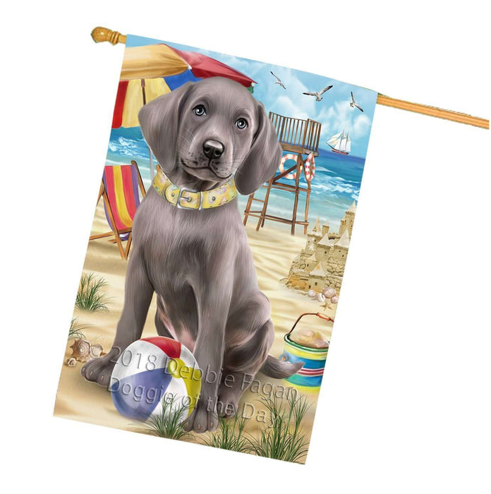 Pet Friendly Beach Weimaraner Dog House Flag FLG48674