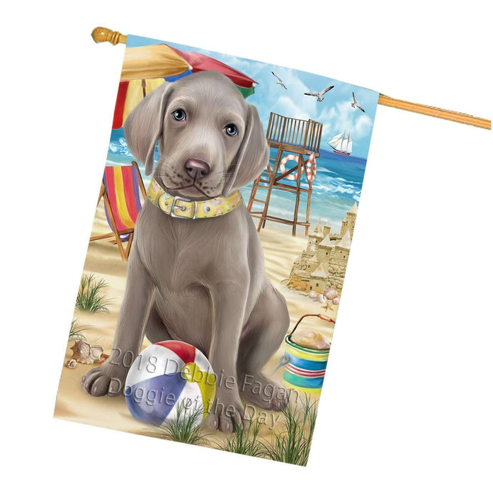 Pet Friendly Beach Weimaraner Dog House Flag FLG48675