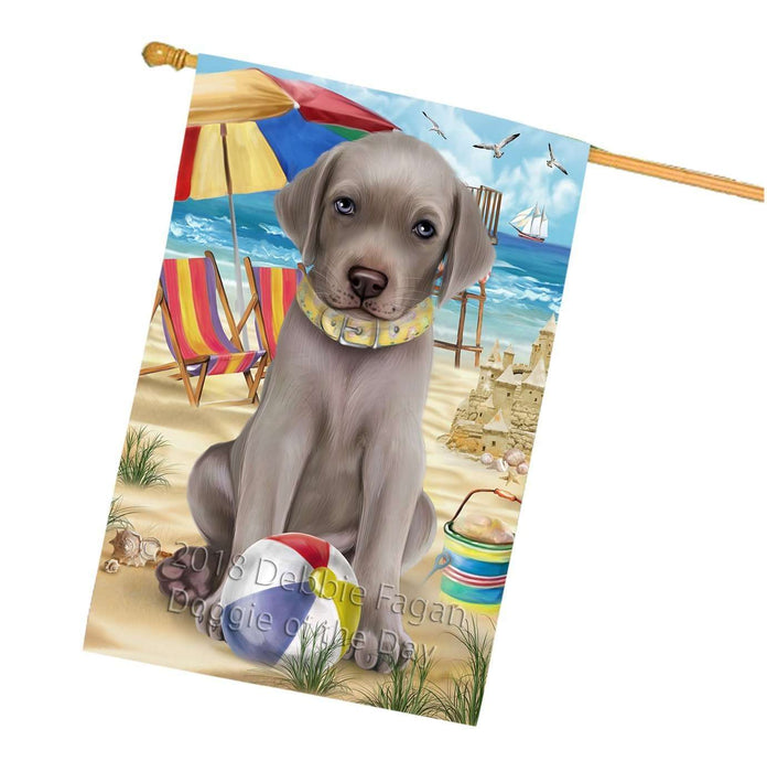 Pet Friendly Beach Weimaraner Dog House Flag FLG48676