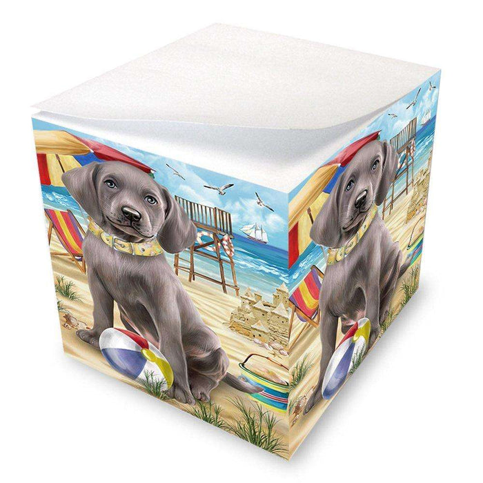Pet Friendly Beach Weimaraner Dog Note Cube NOC48709