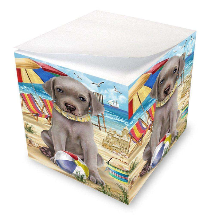 Pet Friendly Beach Weimaraner Dog Note Cube NOC48711