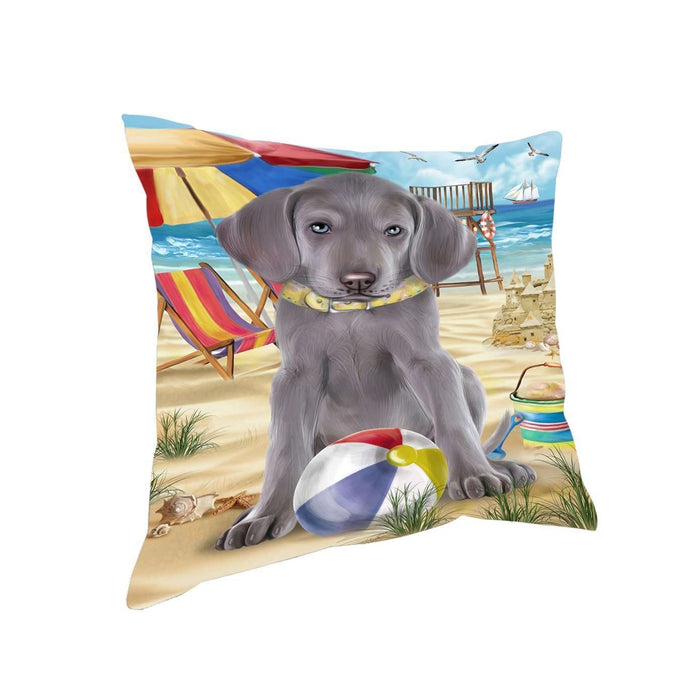 Pet Friendly Beach Weimaraner Dog Pillow PIL50688