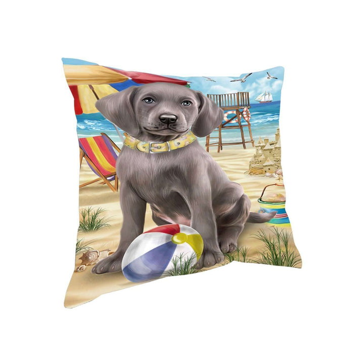 Pet Friendly Beach Weimaraner Dog Pillow PIL50692