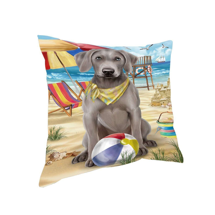 Pet Friendly Beach Weimaraner Dog Pillow PIL50704