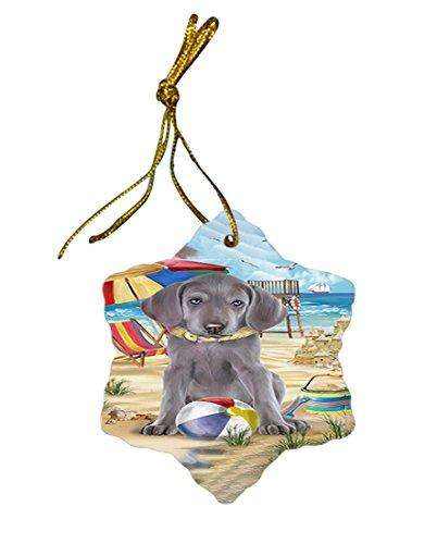 Pet Friendly Beach Weimaraner Dog Star Porcelain Ornament SPOR48700