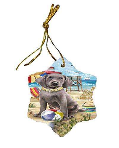 Pet Friendly Beach Weimaraner Dog Star Porcelain Ornament SPOR48701