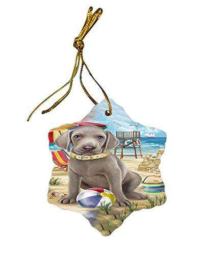Pet Friendly Beach Weimaraner Dog Star Porcelain Ornament SPOR48702