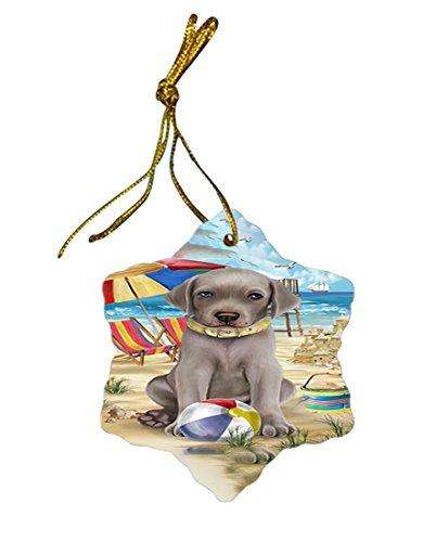 Pet Friendly Beach Weimaraner Dog Star Porcelain Ornament SPOR48703