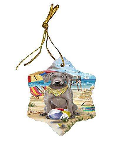 Pet Friendly Beach Weimaraner Dog Star Porcelain Ornament SPOR48704