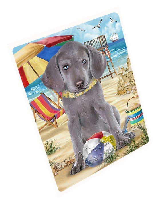 Pet Friendly Beach Weimaraner Dog Tempered Cutting Board C49818 (Large)