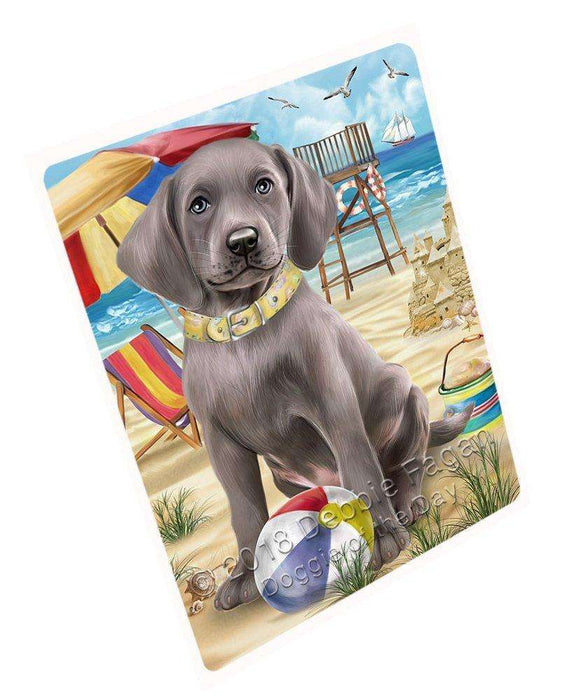 Pet Friendly Beach Weimaraner Dog Tempered Cutting Board C49821 (Large)