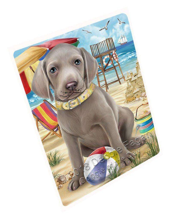Pet Friendly Beach Weimaraner Dog Tempered Cutting Board C49824 (Large)