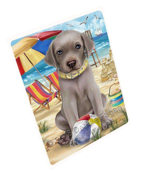 Pet Friendly Beach Weimaraner Dog Tempered Cutting Board C49827 (Large)