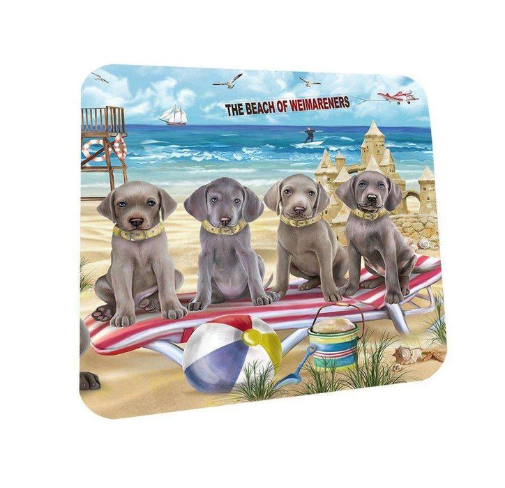 Pet Friendly Beach Weimaraners Dog Coasters Set of 4 CST48666