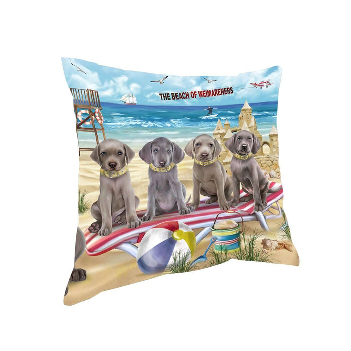 Pet Friendly Beach Weimaraners Dog Pillow PIL50684