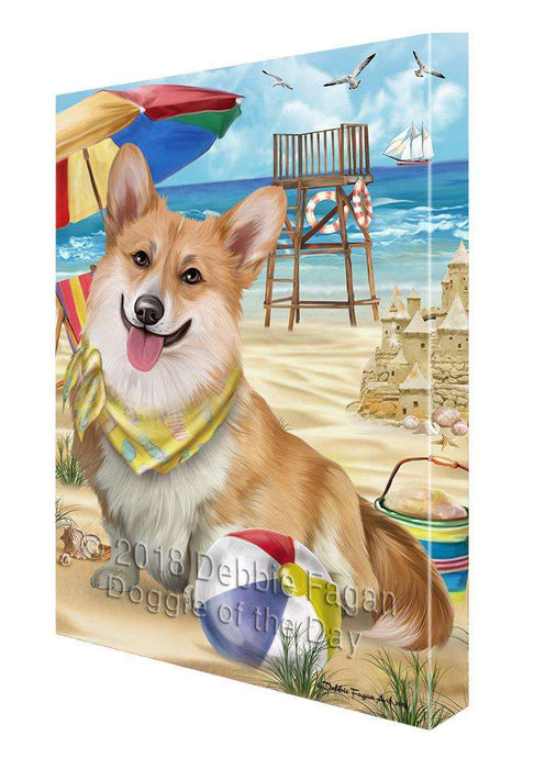 Pet Friendly Beach Welsh Corgi Dog Canvas Wall Art CVS66805