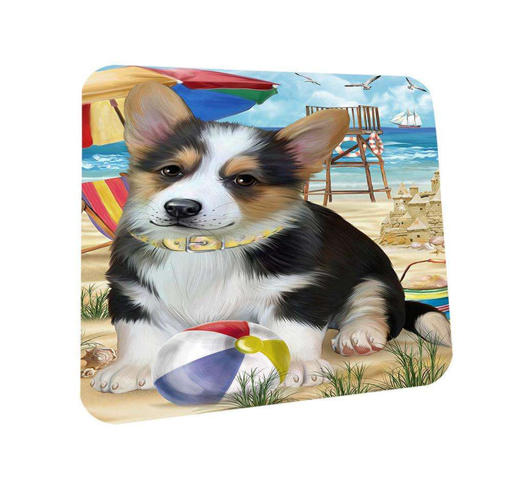 Pet Friendly Beach Welsh Corgi Dog Coasters Set of 4 CST50074 Coasters Set of 4 CST50074