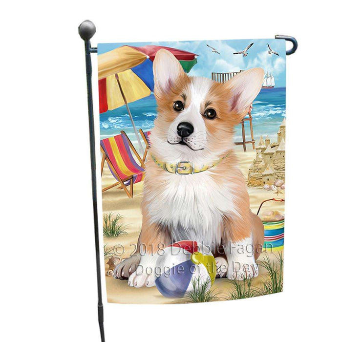 Pet Friendly Beach Welsh Corgi Dog Garden Flag GFLG49943