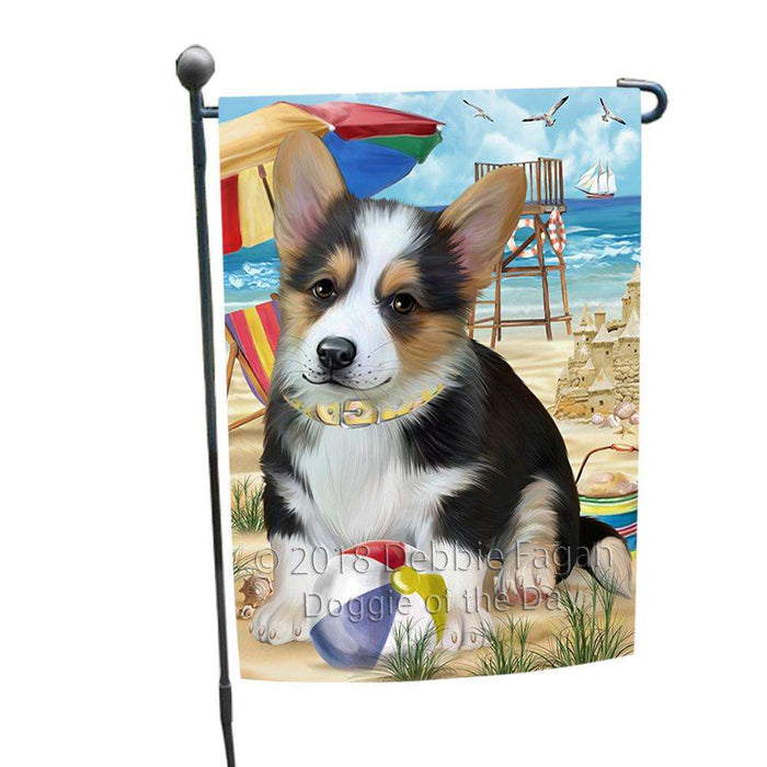 Pet Friendly Beach Welsh Corgi Dog Garden Flag GFLG49944
