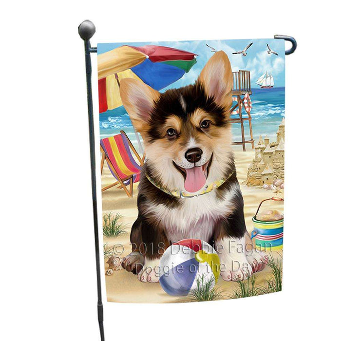 Pet Friendly Beach Welsh Corgi Dog Garden Flag GFLG49945
