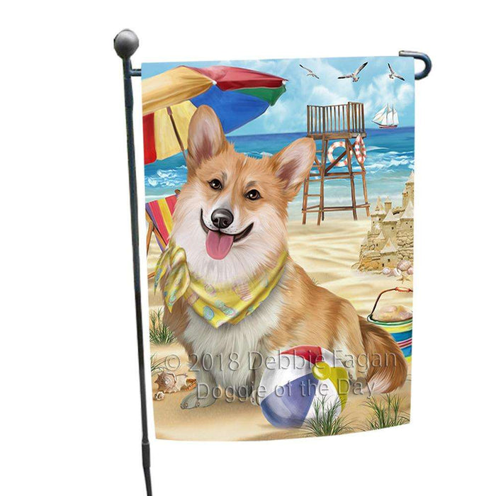 Pet Friendly Beach Welsh Corgi Dog Garden Flag GFLG49946