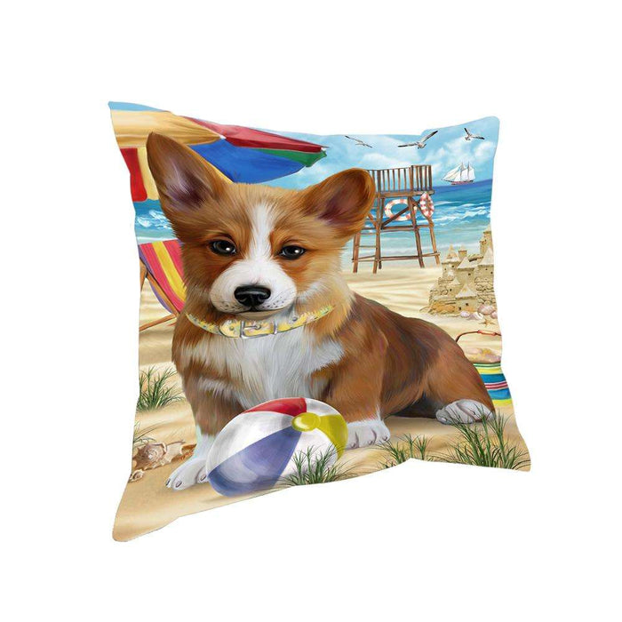 Pet Friendly Beach Welsh Corgi Dog Pillow PIL56308