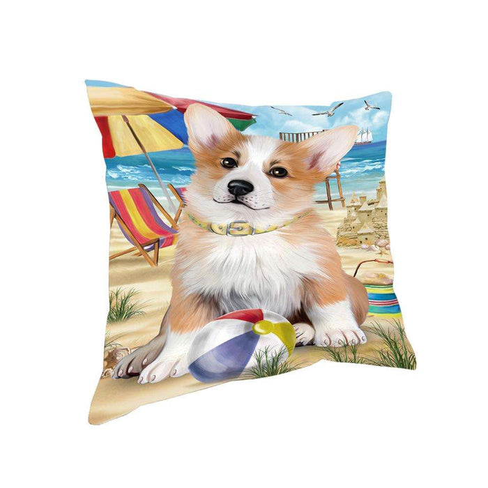 Pet Friendly Beach Welsh Corgi Dog Pillow PIL56312
