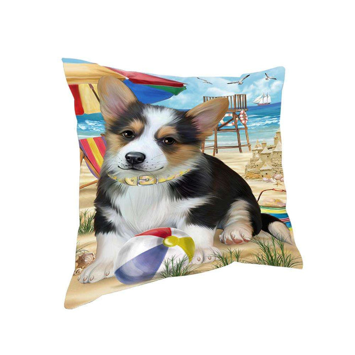 Pet Friendly Beach Welsh Corgi Dog Pillow PIL56316