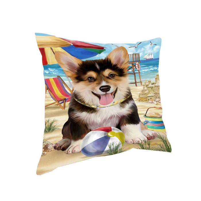 Pet Friendly Beach Welsh Corgi Dog Pillow PIL56320