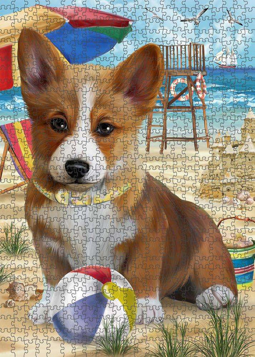 Pet Friendly Beach Welsh Corgi Dog Puzzle with Photo Tin PUZL54045