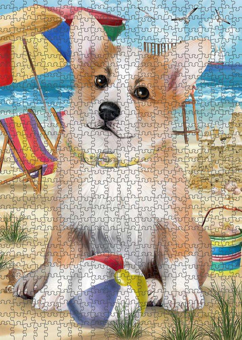 Pet Friendly Beach Welsh Corgi Dog Puzzle with Photo Tin PUZL54048