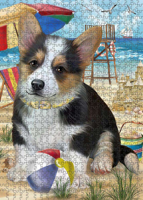 Pet Friendly Beach Welsh Corgi Dog Puzzle with Photo Tin PUZL54051