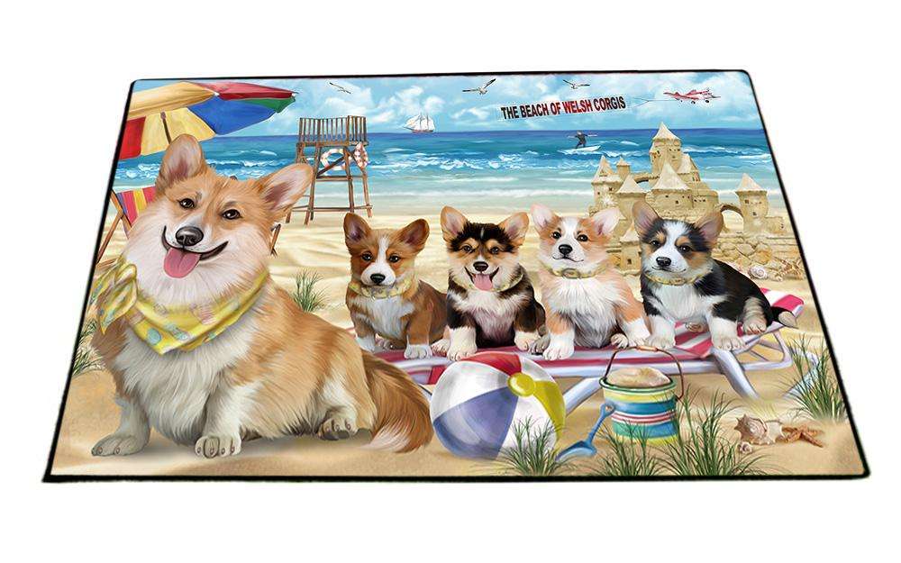 Pet Friendly Beach Welsh Corgis Dog Floormat FLMS50295