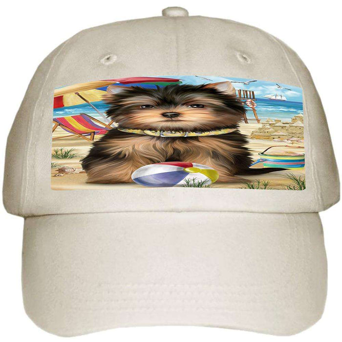 Pet Friendly Beach Yorkshire Terrier Dog Ball Hat Cap HAT54093