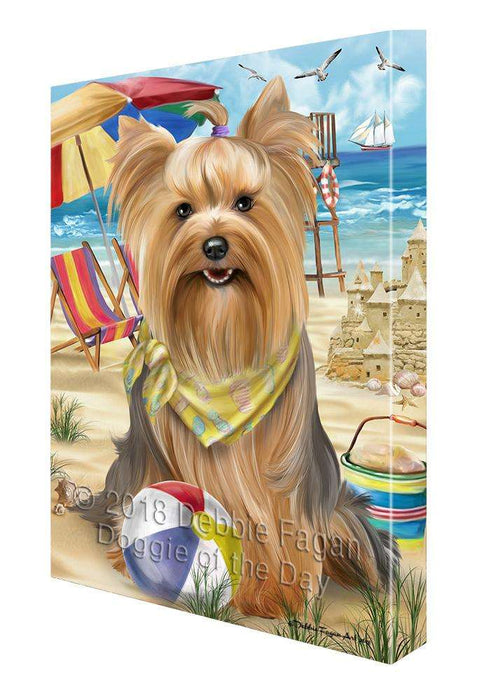 Pet Friendly Beach Yorkshire Terrier Dog Canvas Wall Art CVS66814