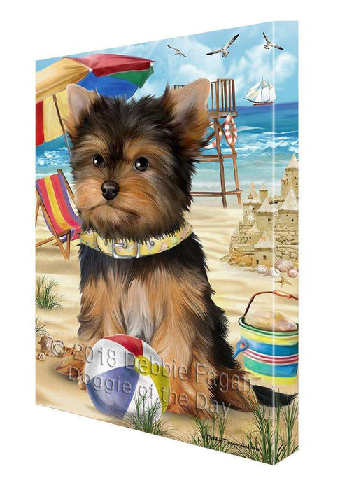 Pet Friendly Beach Yorkshire Terrier Dog Canvas Wall Art CVS66823