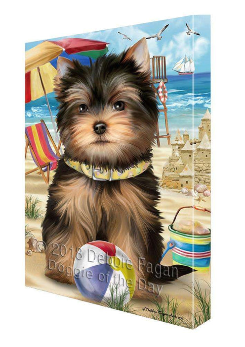 Pet Friendly Beach Yorkshire Terrier Dog Canvas Wall Art CVS66832