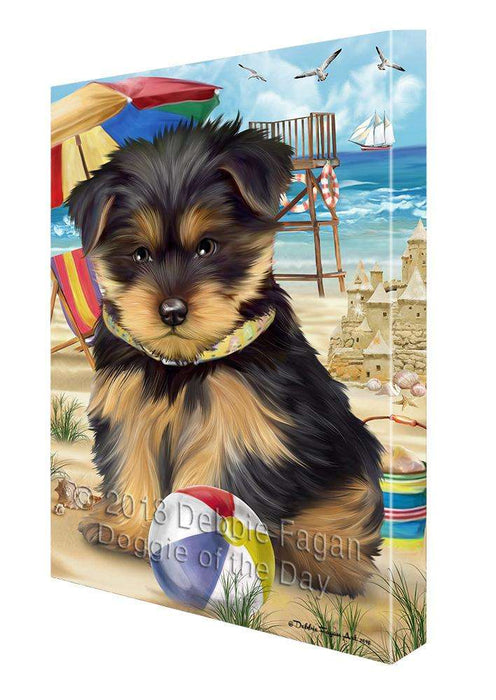 Pet Friendly Beach Yorkshire Terrier Dog Canvas Wall Art CVS66841
