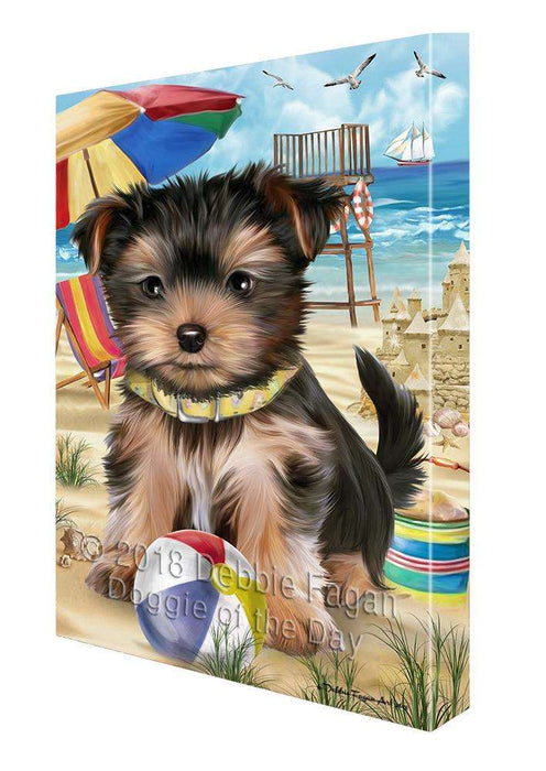 Pet Friendly Beach Yorkshire Terrier Dog Canvas Wall Art CVS66850