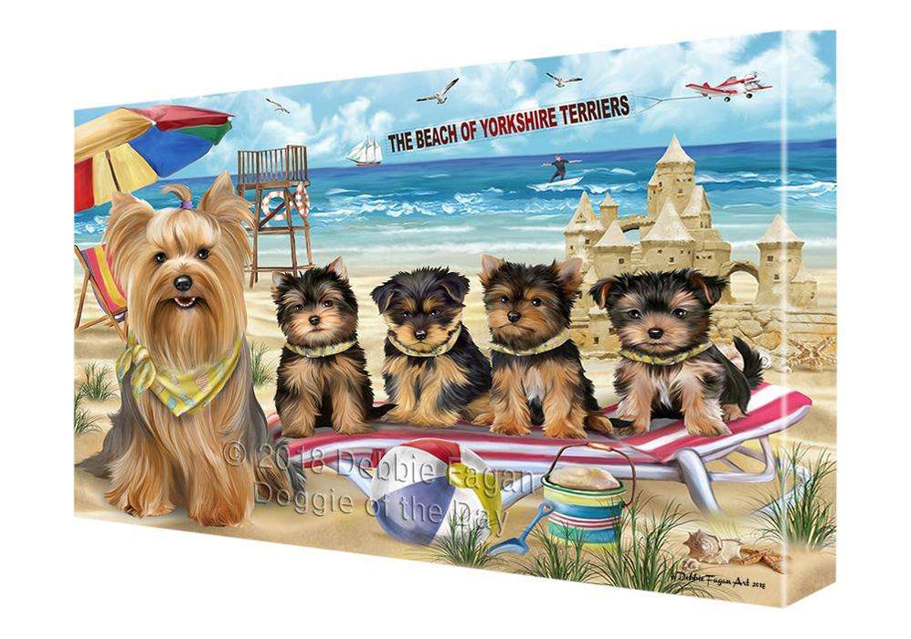 Pet Friendly Beach Yorkshire Terrier Dog Canvas Wall Art CVS66859