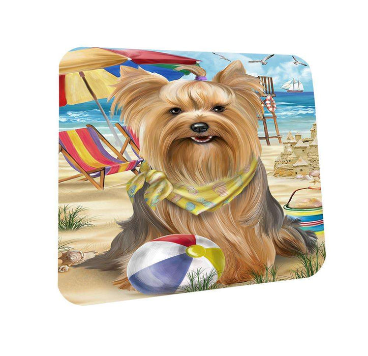 Pet Friendly Beach Yorkshire Terrier Dog Coasters Set of 4 CST50077 Coasters Set of 4 CST50077